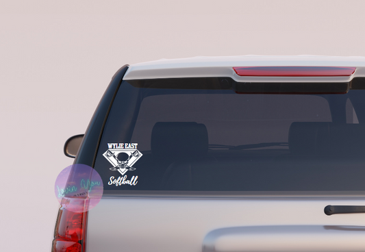 WYLIE EAST LADY RAIDERS ~ WYLIE EAST SOFTBALL CAR DECAL