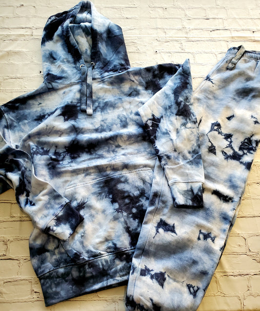 Navy/White Tie Dye Suit ~ Unisex