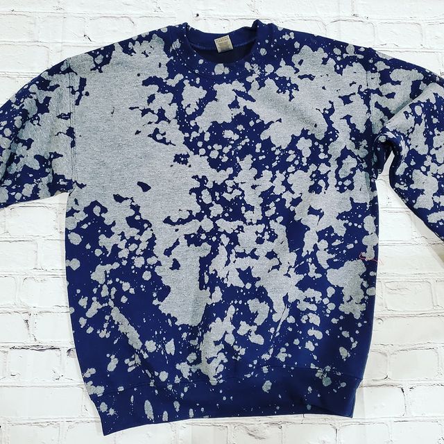 Navy Bleached Crew ~ Unisex