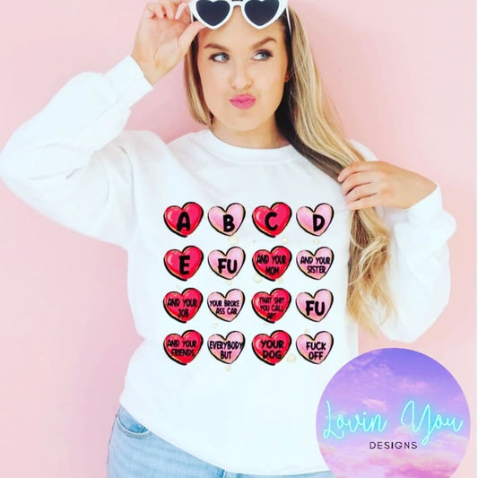 ABCDE FU Heart tee~ Valentines Collection