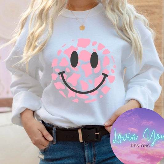 Pink Camo Smiley~Women's